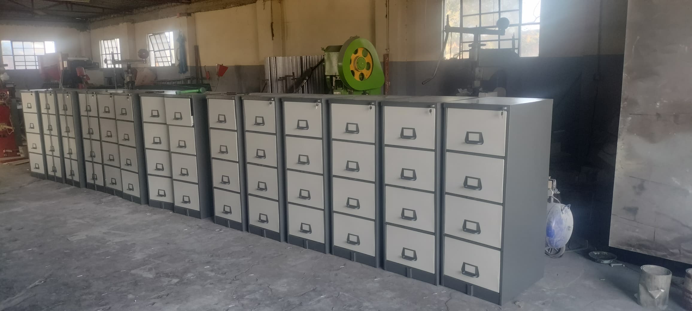 Steel products and fabrication — filing cabinets in the Izibulo workshop