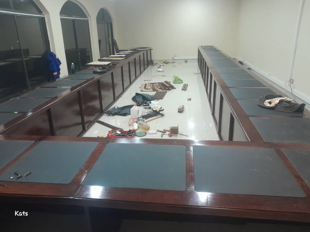 Boardroom installation in progress by Izibulo